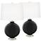 Color Plus Carrie 26 1/2" Tricorn Black Lamps Set with USB Dimmers