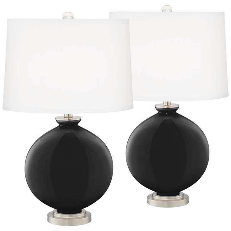 Image 2 Color Plus Carrie 26 1/2" Tricorn Black Lamps Set with USB Dimmers