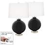 Color Plus Carrie 26 1/2" Tricorn Black Lamps Set with USB Dimmers