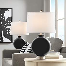 Image1 of Color Plus Carrie 26 1/2" Tricorn Black Table Lamps Set of 2
