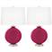 Color Plus Carrie 26 1/2" Vivacious Pink Table Lamps Set of 2