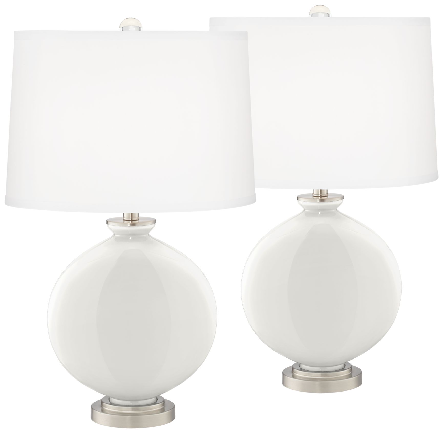 Color Plus Carrie 26 1/2" Winter White Lamps Set of 2 with USB Dimmers