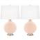 Color Plus Carrie 26 1/2 Linen Pink Table Lamps Set of 2