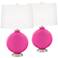 Color Plus Carrie 28 1/2" Fuchsia Pink Lamps Set of 2 with USB Dimmers