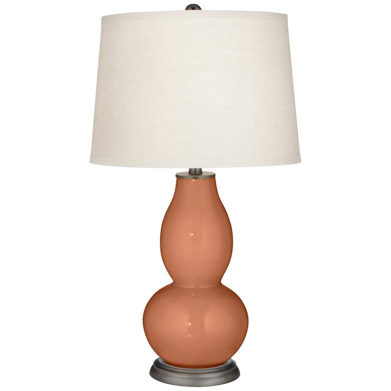 Image 2 Color Plus Double Gourd 28 3/4 inch Baked Clay Brown Table Lamp