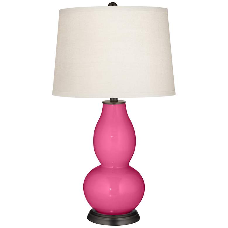 Image 2 Color Plus Double Gourd 28 3/4 inch Blossom Pink Table Lamp