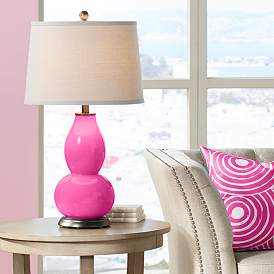 Image1 of Color Plus Double Gourd 28 3/4" Blossom Pink Table Lamp