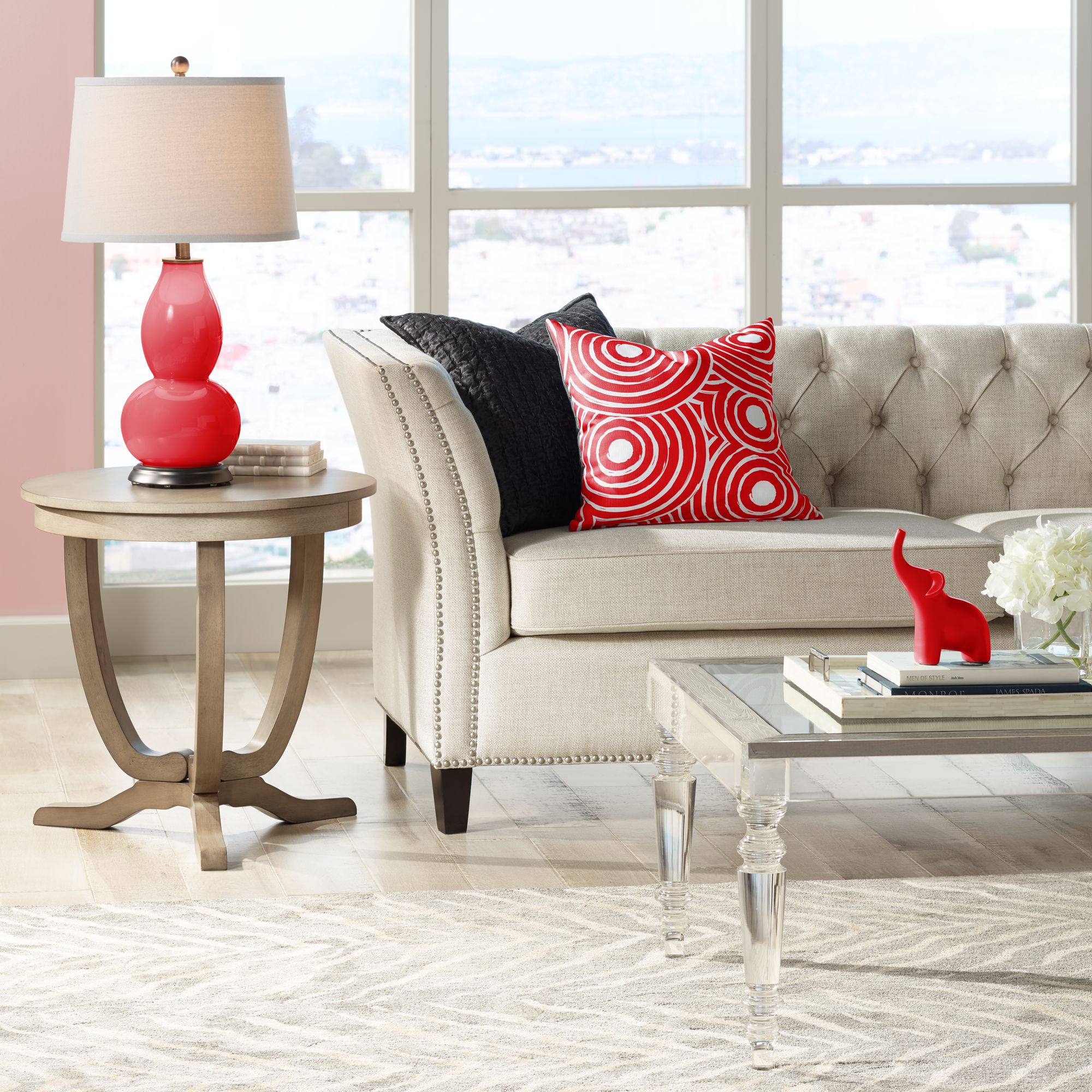 Image 3 Color Plus Double Gourd 28 3/4" Bright Red Table Lamp more views