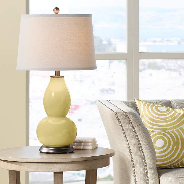 Image 1 Color Plus Double Gourd 28 3/4" Butter Up Yellow Table Lamp