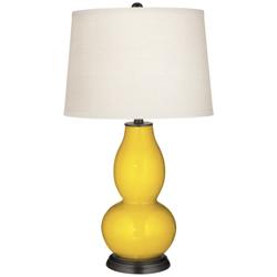 Color Plus Double Gourd 28 3/4&quot; Citrus Yellow Table Lamp
