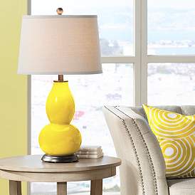 Image1 of Color Plus Double Gourd 28 3/4" Citrus Yellow Table Lamp