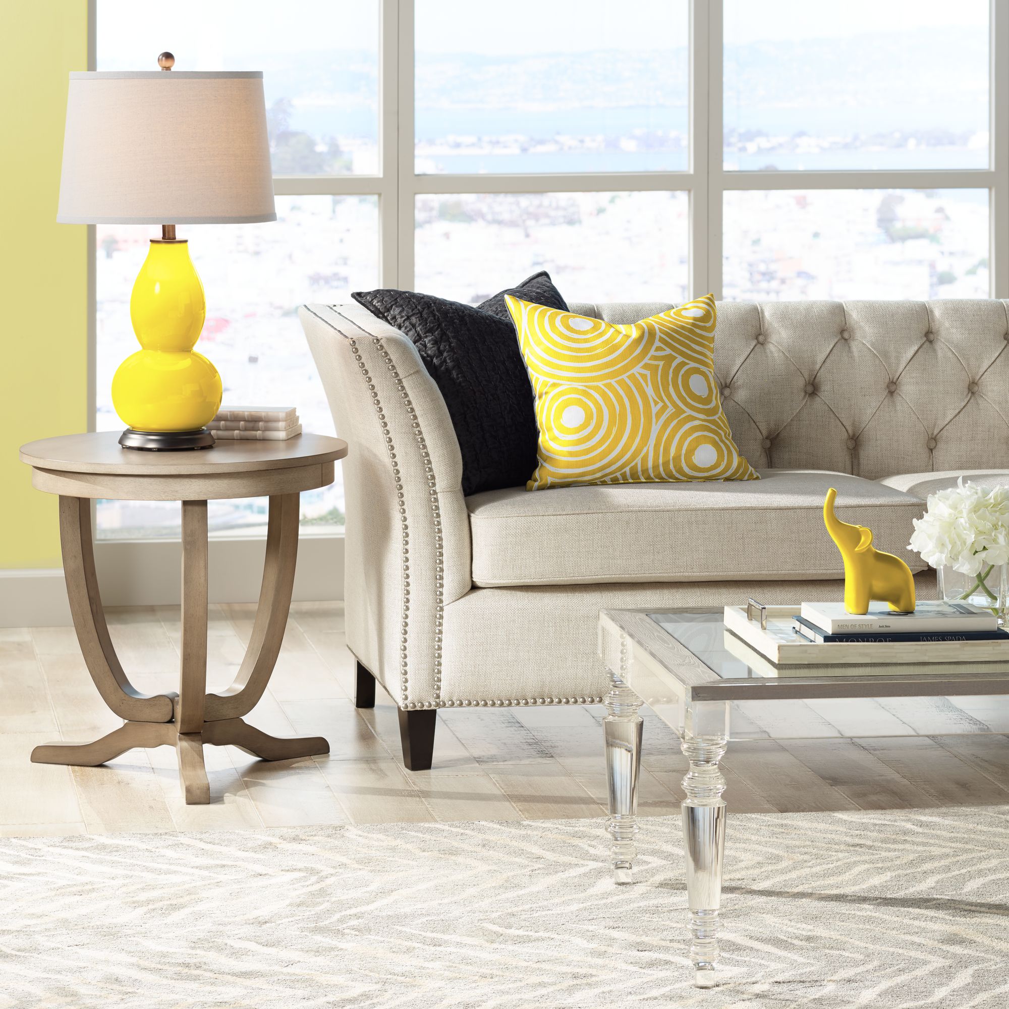 Image 3 Color Plus Double Gourd 28 3/4" Citrus Yellow Table Lamp more views