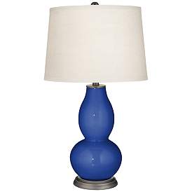 Image2 of Color Plus Double Gourd 28 3/4" Dazzling Blue Glass Table Lamp