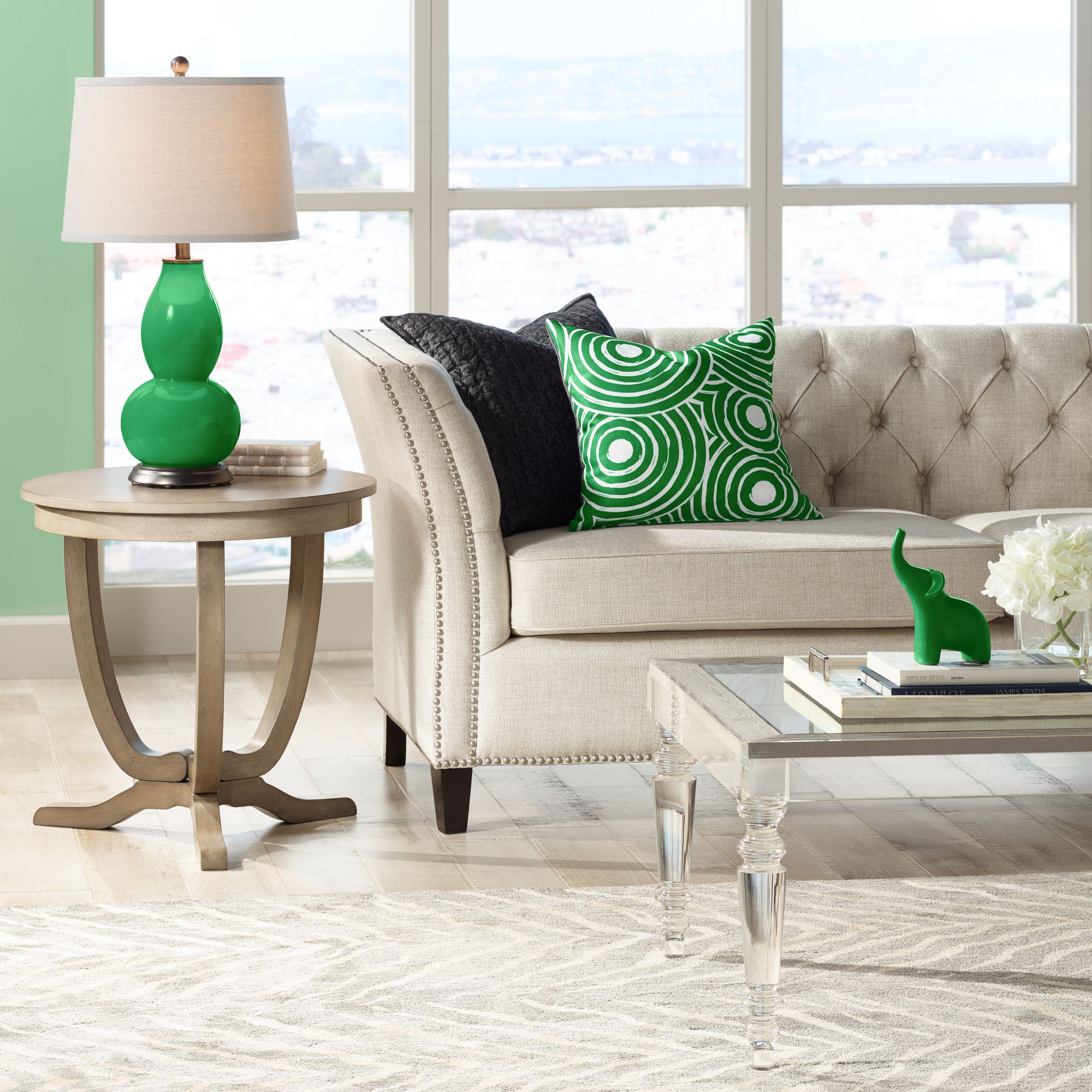 Image 3 Color Plus Double Gourd 28 3/4" Envy Green Table Lamp more views