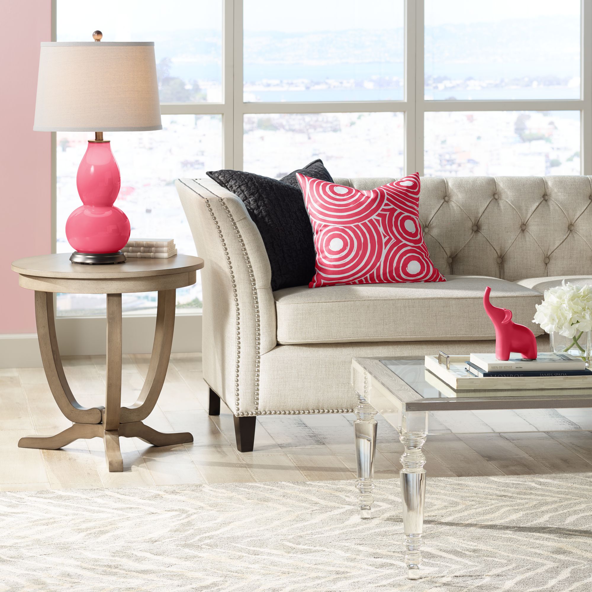 Image 3 Color Plus Double Gourd 28 3/4" Eros Pink Table Lamp more views