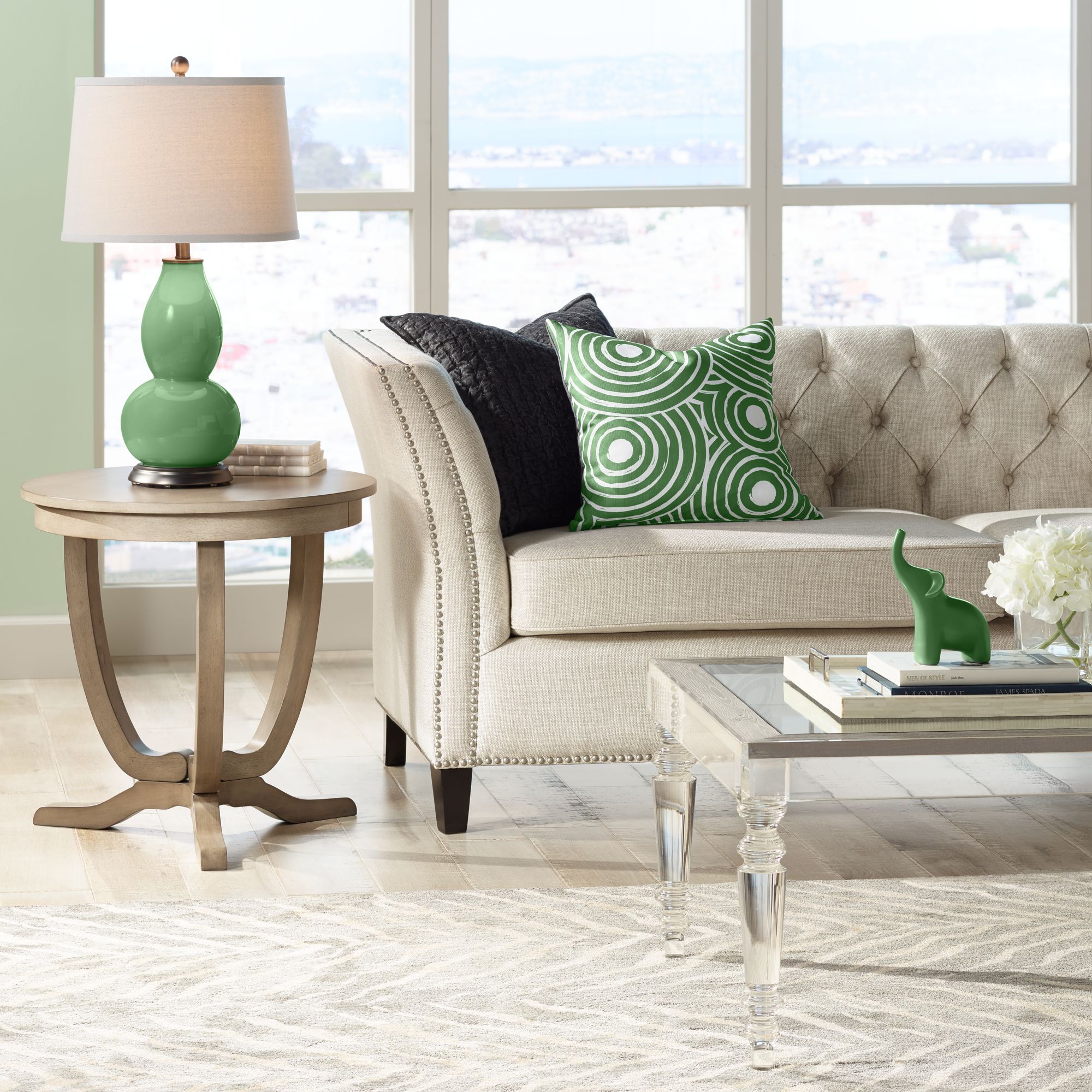 Image 3 Color Plus Double Gourd 28 3/4" Garden Grove Green Table Lamp more views