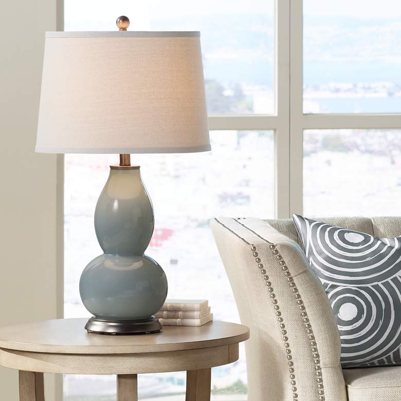 Image 1 Color Plus Double Gourd 28 3/4" Gauntlet Gray Table Lamp