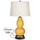 Color Plus Double Gourd 28 3/4" Goldenrod Yellow Lamp with USB Base