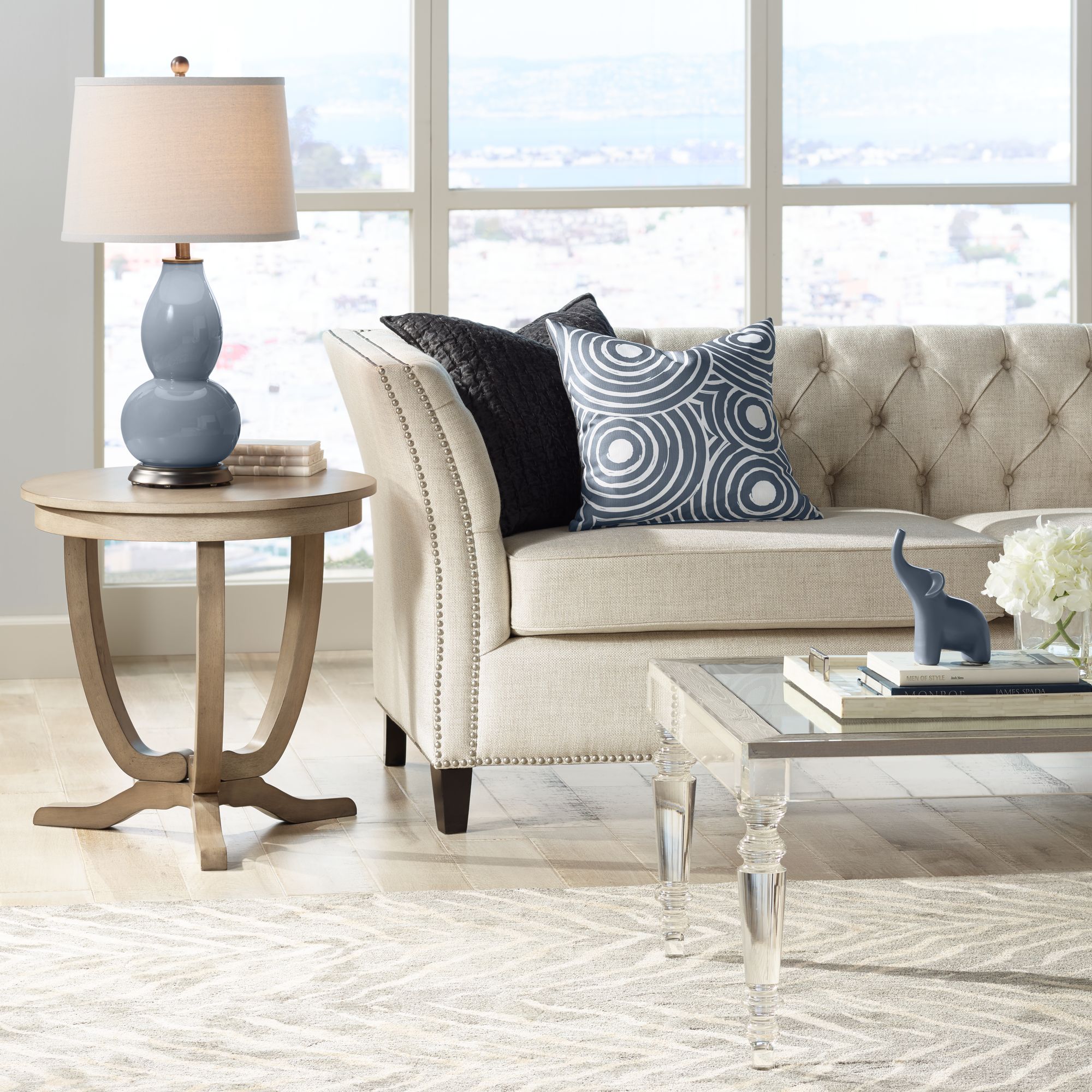 Image 3 Color Plus Double Gourd 28 3/4" High Granite Peak Gray Table Lamp more views