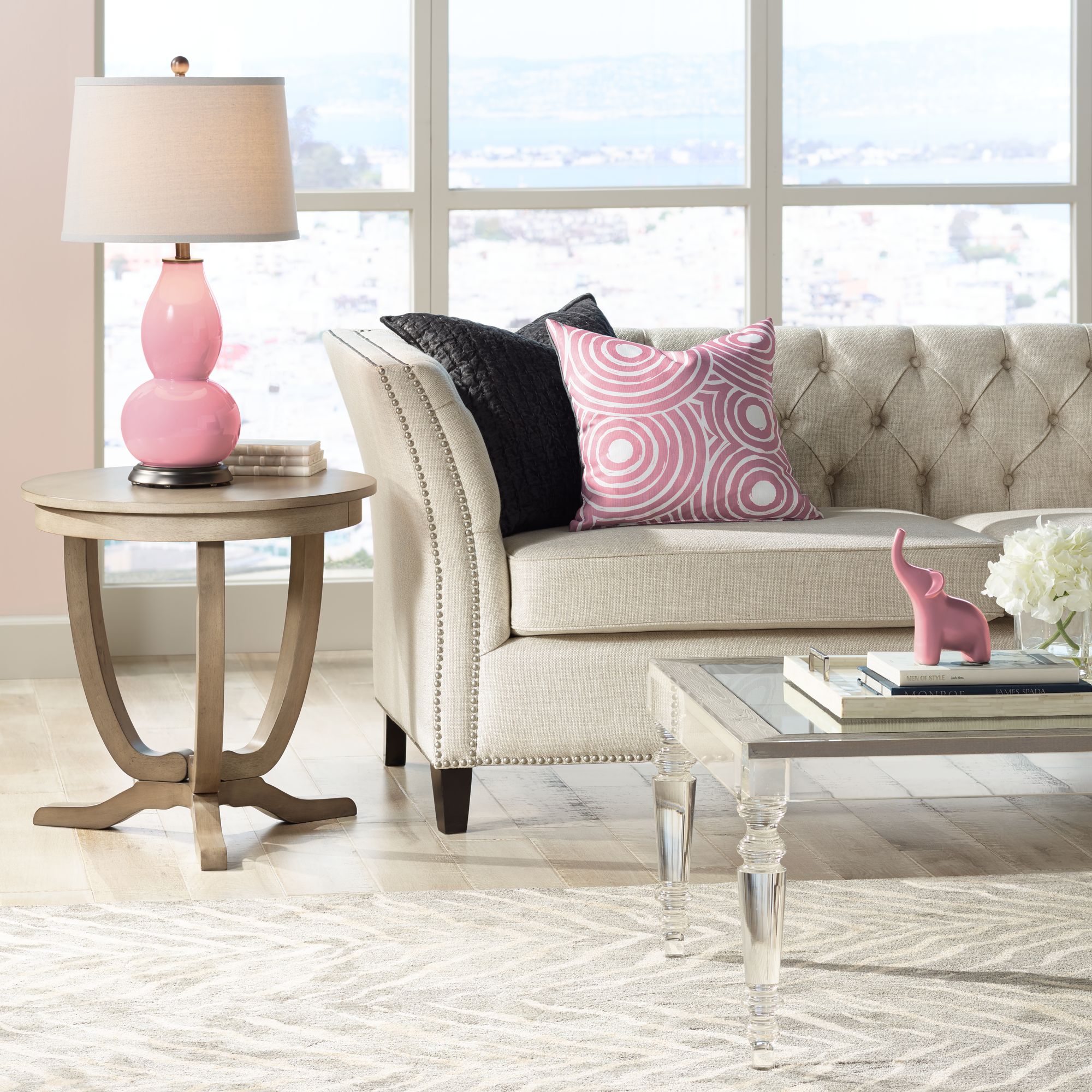 Image 3 Color Plus Double Gourd 28 3/4" High Haute Pink Table Lamp more views