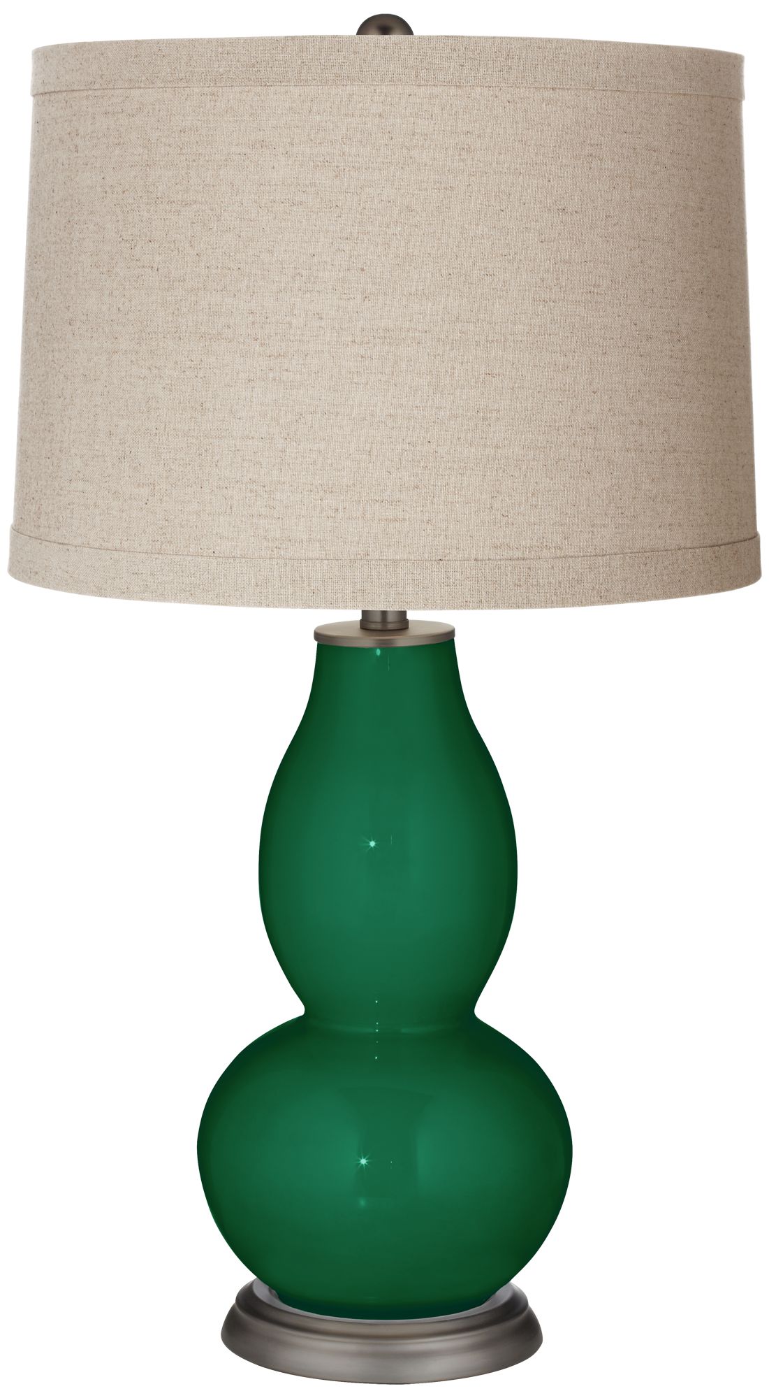 Image Color Plus Double Gourd 28 3/4" High Linen Shade Greens Table Lamp