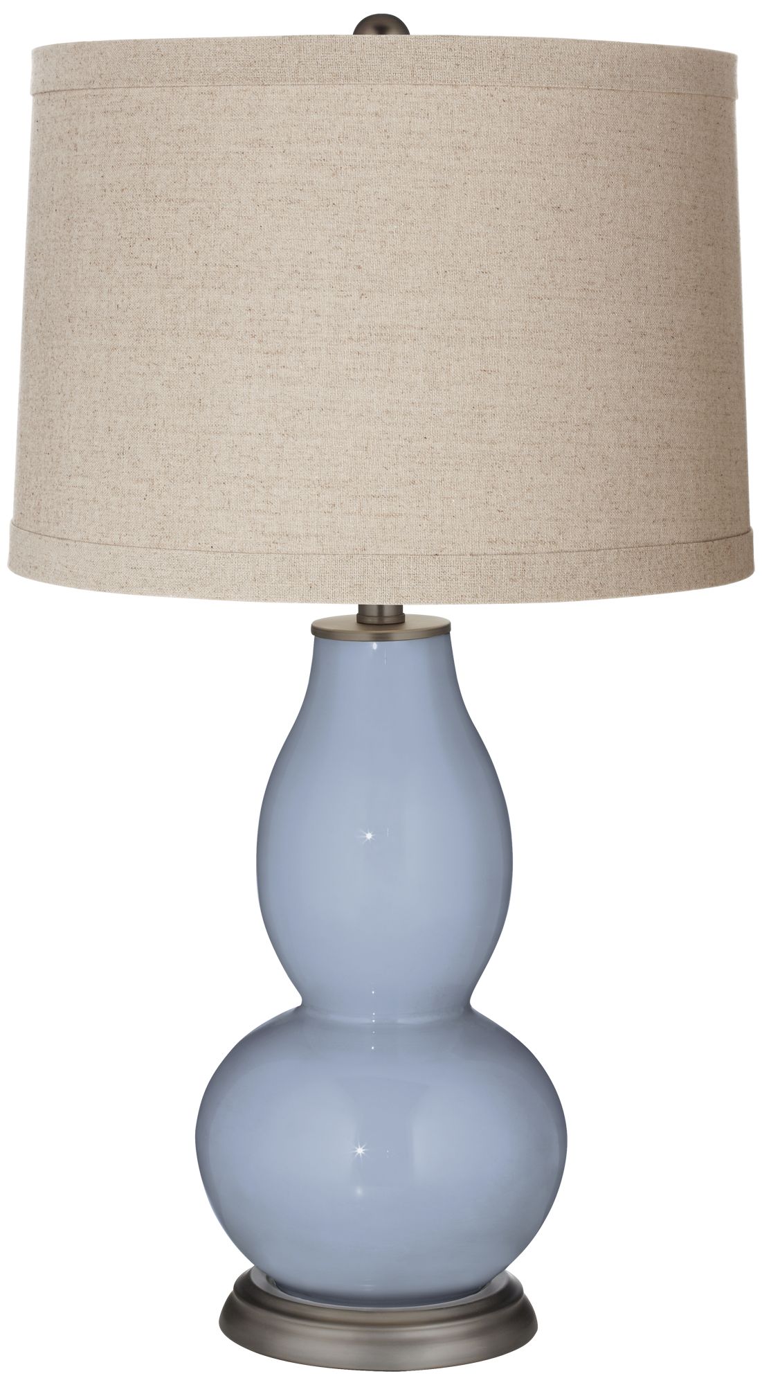 Image Color Plus Double Gourd 28 3/4" High Linen Shade Sky Blue Table Lamp