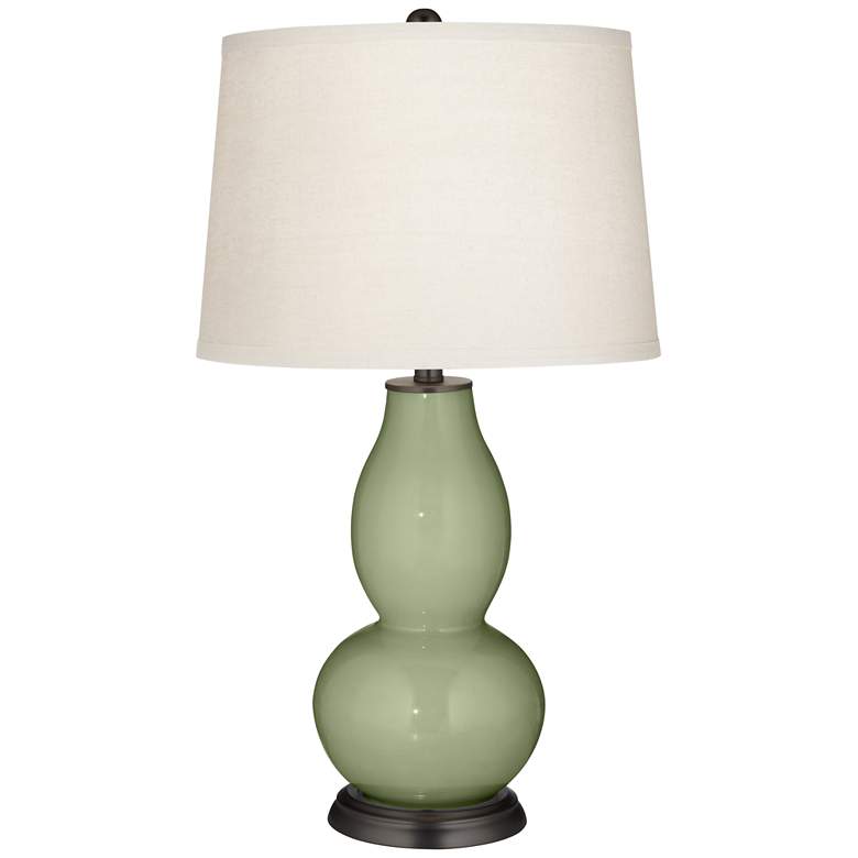 Image 2 Color Plus Double Gourd  28 3/4" High Majolica Green Table Lamp