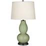 2_Color Plus Double Gourd  28 3/4" High Majolica Green Table Lamp