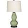 Color Plus Double Gourd 28 3/4" High Majolica Green Table Lamp
