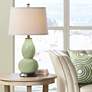 1_Color Plus Double Gourd  28 3/4" High Majolica Green Table Lamp
