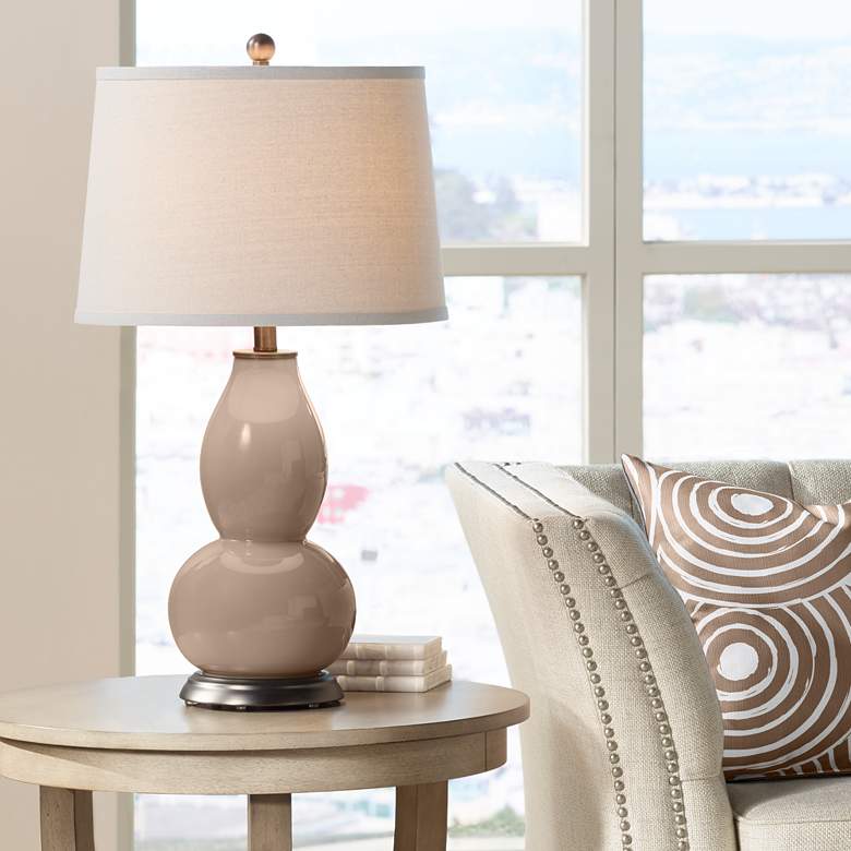 Image 1 Color Plus Double Gourd 28 3/4" High Mocha Brown Table Lamp
