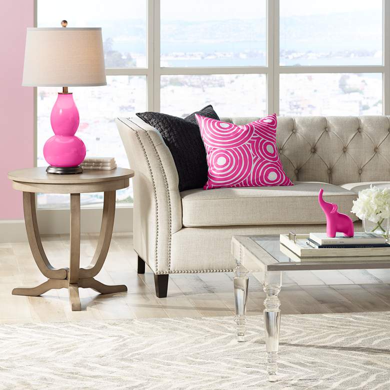 Image 3 Color Plus Double Gourd 28 3/4" High Modern Fuchsia Pink Table Lamp more views