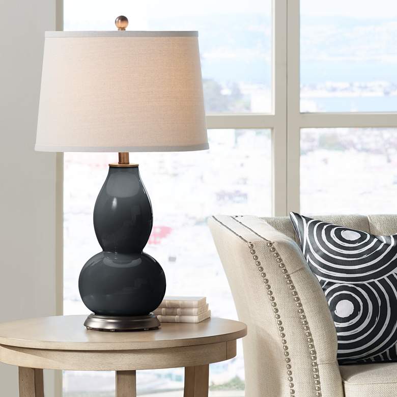 Image 1 Color Plus Double Gourd 28 3/4" High Night Black Table Lamp