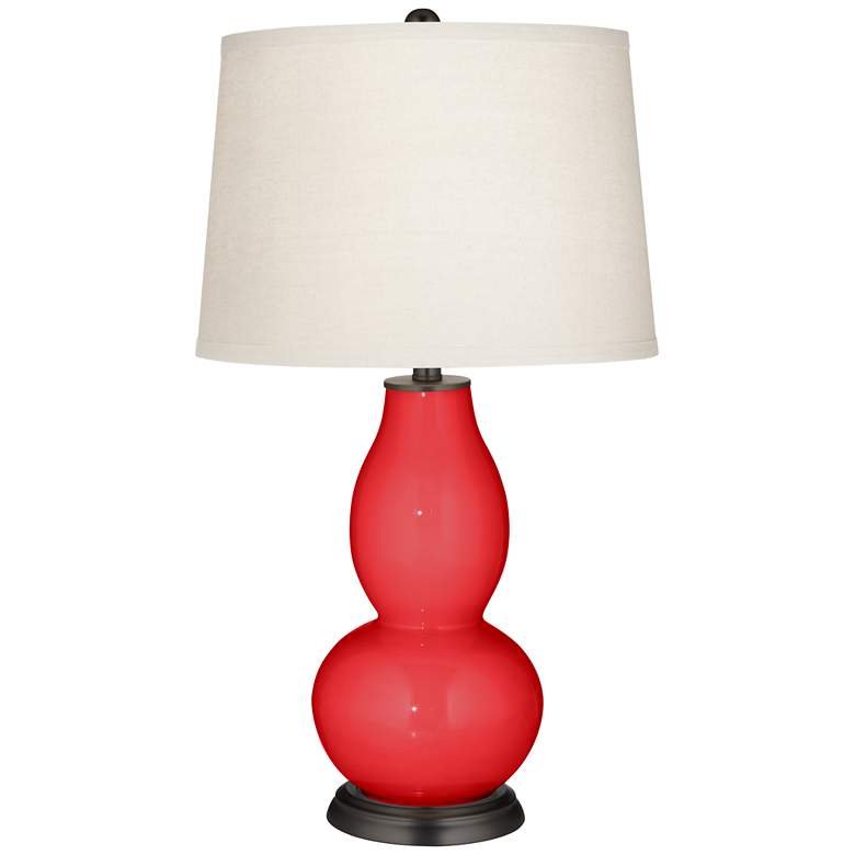 Image 2 Color Plus Double Gourd 28 3/4" High Poppy Red Table Lamp