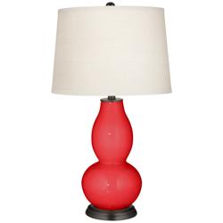Color Plus Double Gourd 28 3/4" High Poppy Red Table Lamp