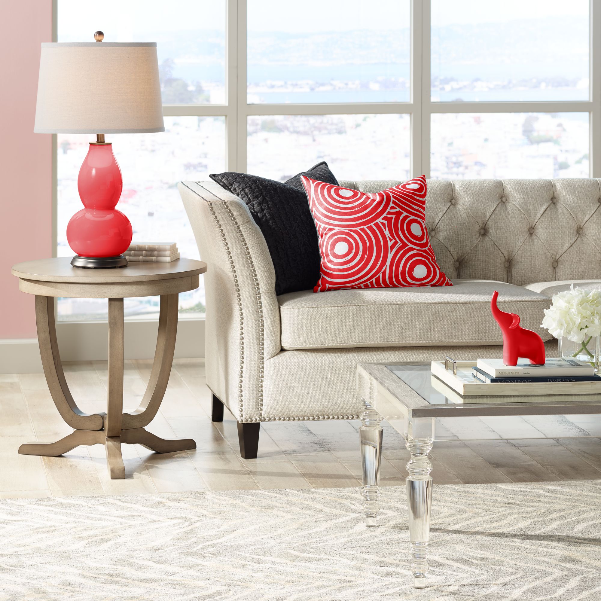 Image 3 Color Plus Double Gourd 28 3/4" High Poppy Red Table Lamp more views