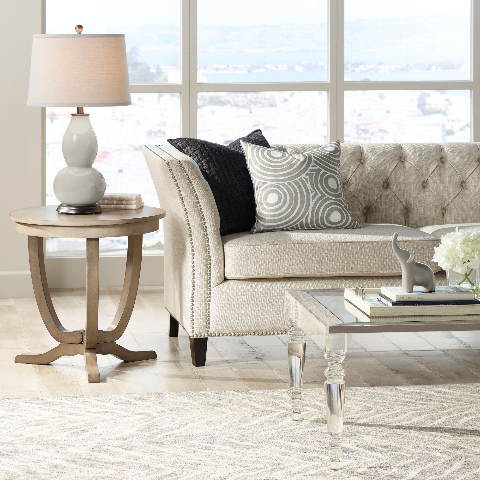 Image 3 Color Plus Double Gourd 28 3/4" High Requisite Gray Table Lamp more views