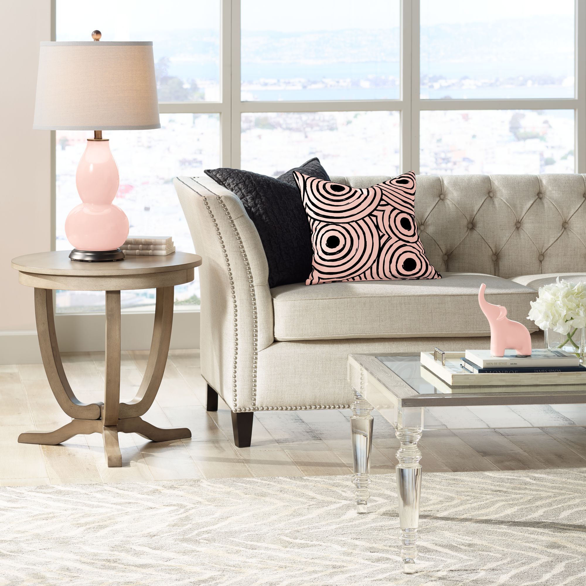 Image 3 Color Plus Double Gourd 28 3/4" High Rose Pink Table Lamp more views