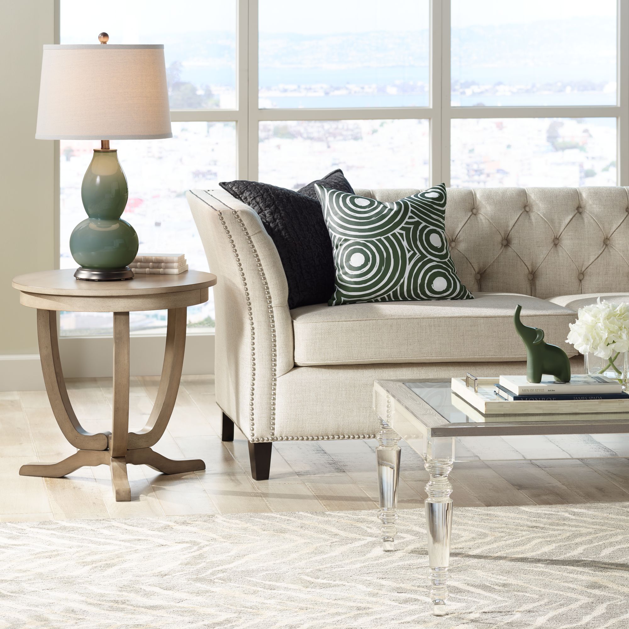 Image 3 Color Plus Double Gourd 28 3/4" High Secret Garden Green Table Lamp more views