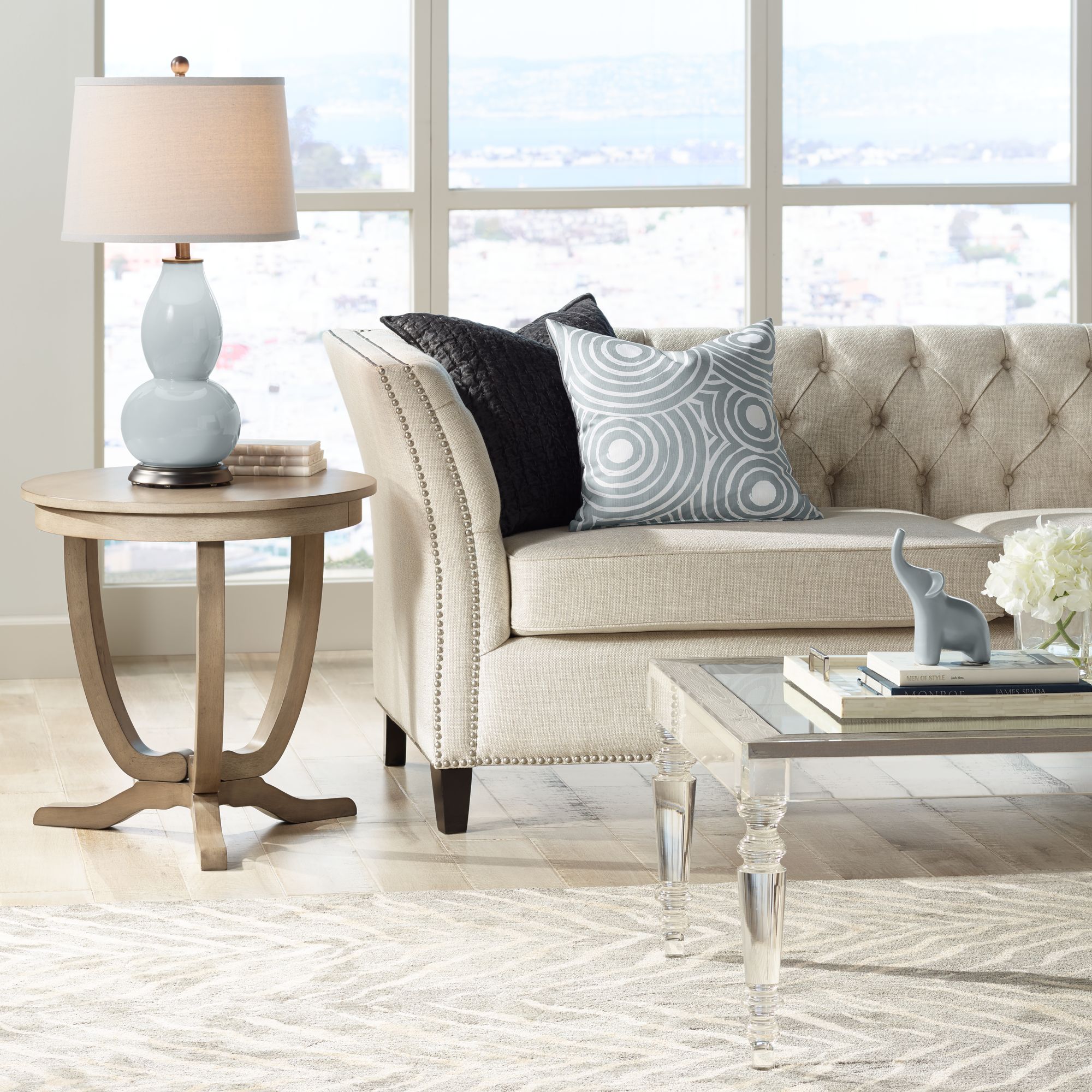 Image 3 Color Plus Double Gourd 28 3/4" High Uncertain Gray Table Lamp more views