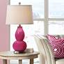 Thumbnail1 of Color Plus Double Gourd 28 3/4" High Vivacious Pink Table Lamp