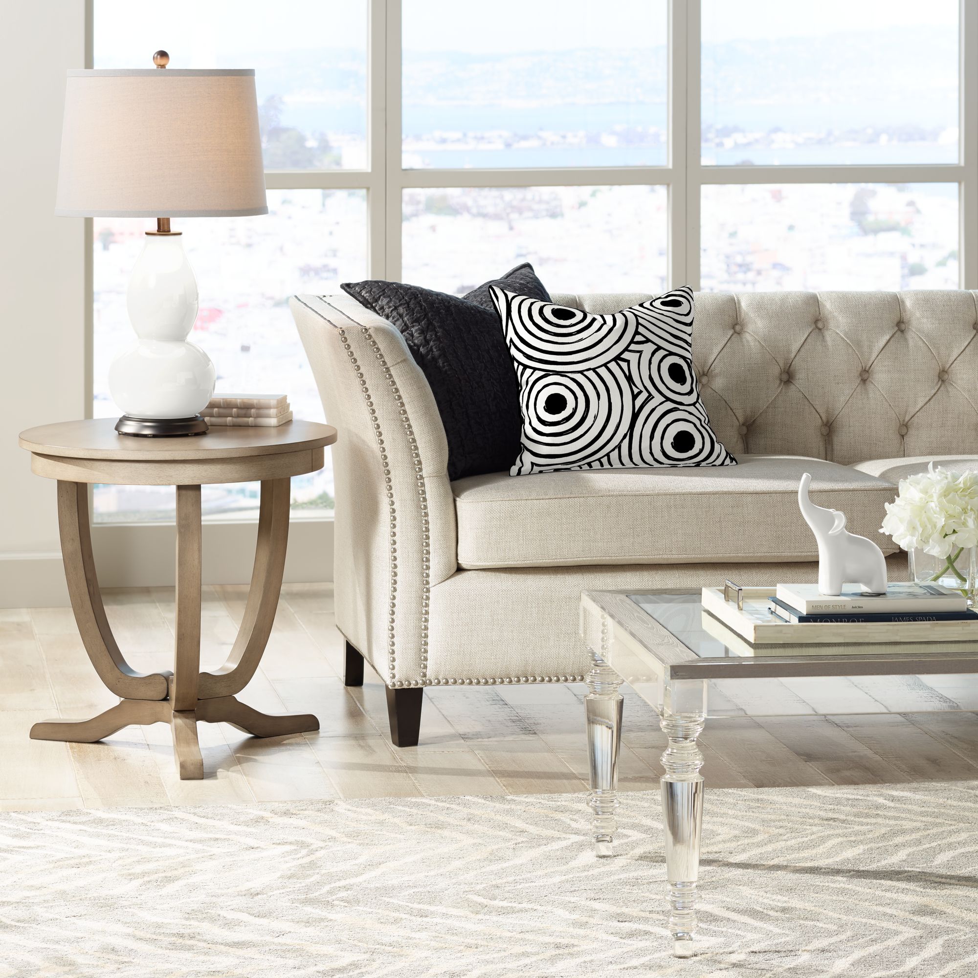 Image 3 Color Plus Double Gourd 28 3/4" High Winter White  Table Lamp more views