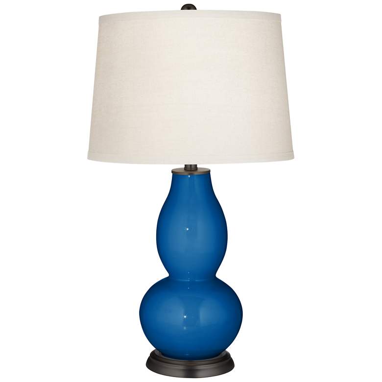 Image 3 Color Plus Double Gourd 28 3/4" Hyper Blue Table Lamp