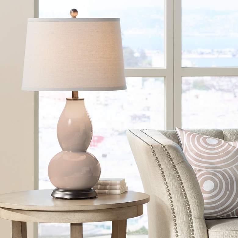 Image 1 Color Plus Double Gourd 28 3/4" Italian Coral Table Lamp