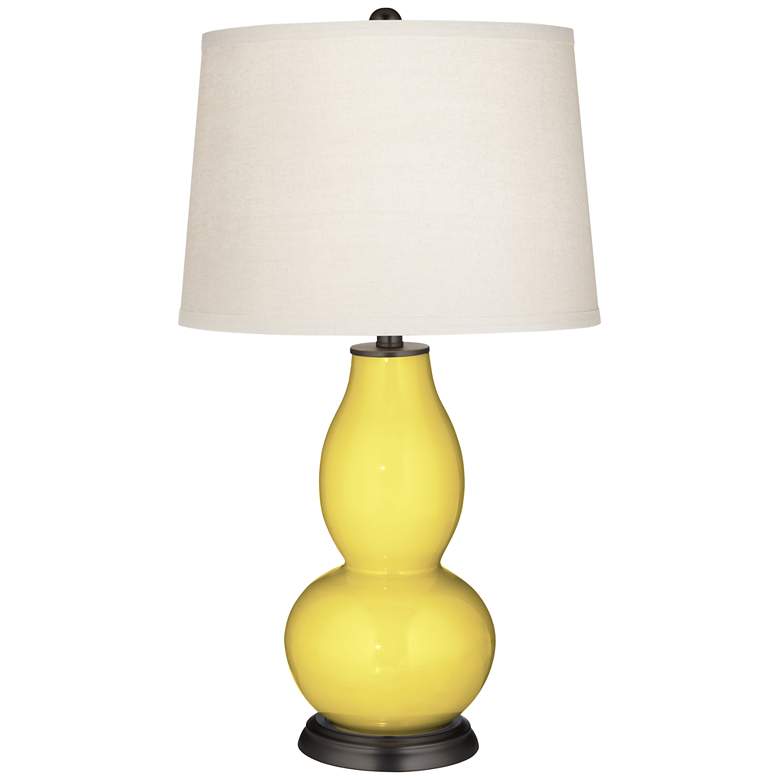 Image 2 Color Plus Double Gourd 28 3/4 inch Lemon Twist Yellow Table Lamp
