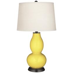 Color Plus Double Gourd 28 3/4" Lemon Twist Yellow Table Lamp