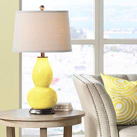 Image1 of Color Plus Double Gourd 28 3/4" Lemon Twist Yellow Table Lamp
