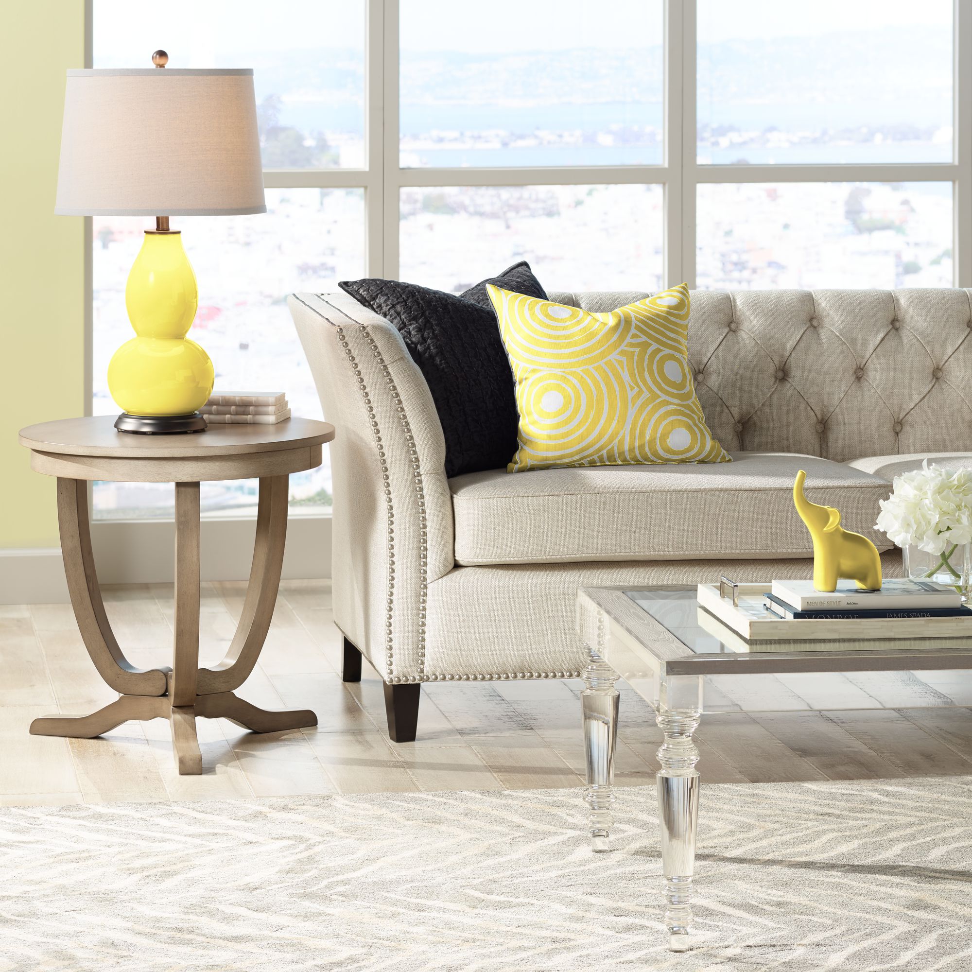 Image 3 Color Plus Double Gourd 28 3/4" Lemon Twist Yellow Table Lamp more views