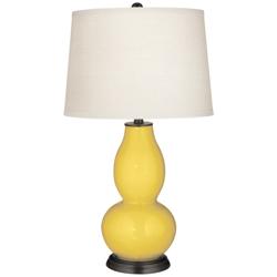 Color Plus Double Gourd 28 3/4&quot; Lemon Zest Yellow Table Lamp