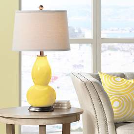 Image1 of Color Plus Double Gourd 28 3/4" Lemon Zest Yellow Table Lamp